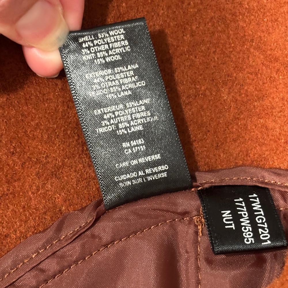 Kenneth Cole Wool Blend Coat - Burnt Orange / Chestnut Brown Size PXS - Picture 13 of 13